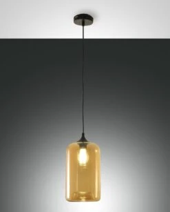 Hängelampe Amber Glas Fabas Luce Silo 180mm E27 Dimmbar