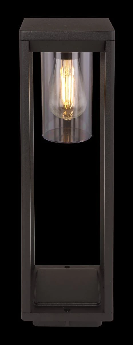 Globo Candela Sockelleuchte Schwarz Matt, Klar E27 Dimmbar 15x15x50cm – Bild 6