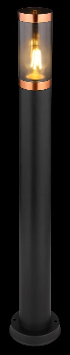 Globo BOSTON Wegeleuchte 800mm Schwarz, Kupfer, Kunststoff Rauchfarben, 1xE27 – Bild 4