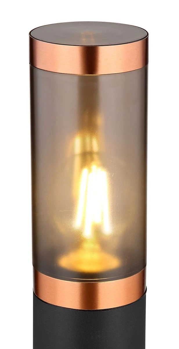 Globo BOSTON Wegeleuchte 800mm Schwarz, Kupfer, Kunststoff Rauchfarben, 1xE27 – Bild 3