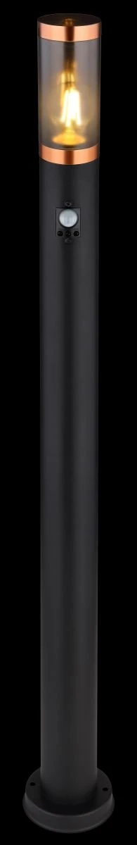 Globo BOSTON Wegeleuchte 1100mm Schwarz, Kupfer, Kunststoff Rauchfarben, Mit Sensor, 1xE27 – Bild 5