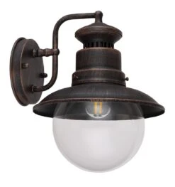 Globo Sella Wandaußenleuchte Rostfarben, Klar E27 Dimmbar X21,5x27cm