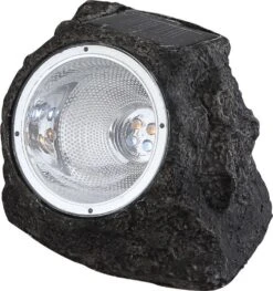 Globo SOLAR LED Solarleuchte Stein Optik Kunststoff Grau