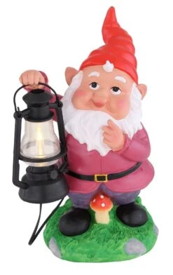 Globo SOLAR LED Solarleuchte Gartenzwerg Mit Laterne Aus Kunststoff Zwerg Bunt