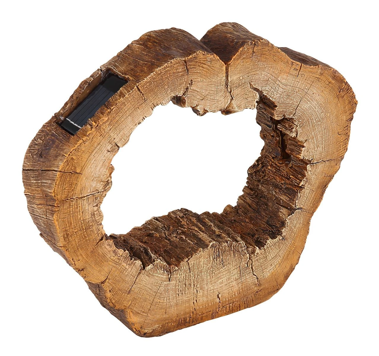 LED Solarleuchte Baumstamm Mit Loch Kunststoff Braun 20xLED Von Globo