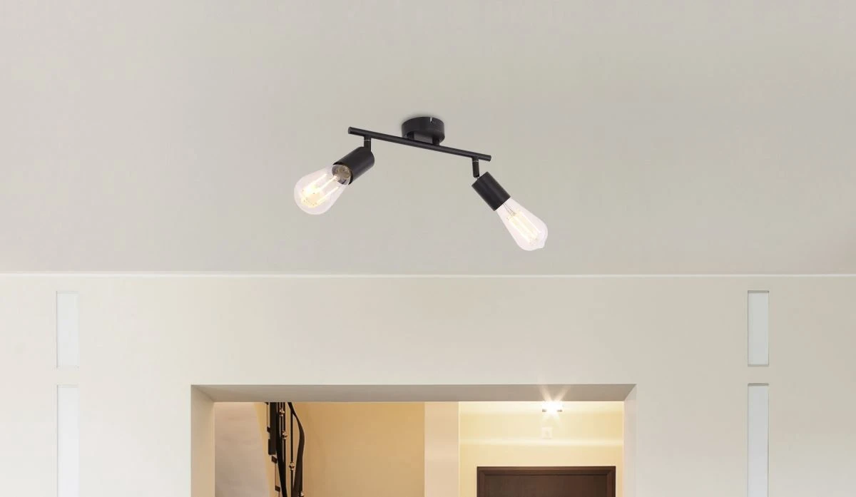 Globo Martha Deckenstrahler Schwarz 2x E27 Dimmbar 30x8x15,5cm – Bild 4