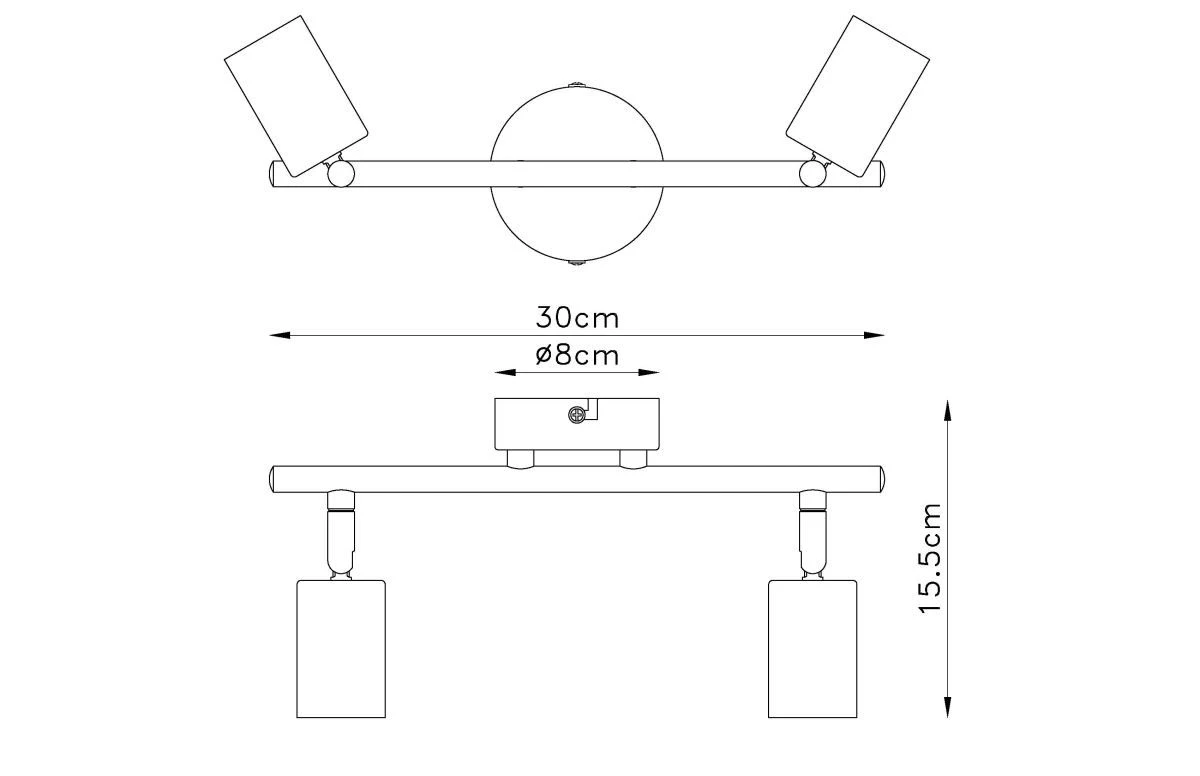 Globo Martha Deckenstrahler Schwarz 2x E27 Dimmbar 30x8x15,5cm – Bild 3