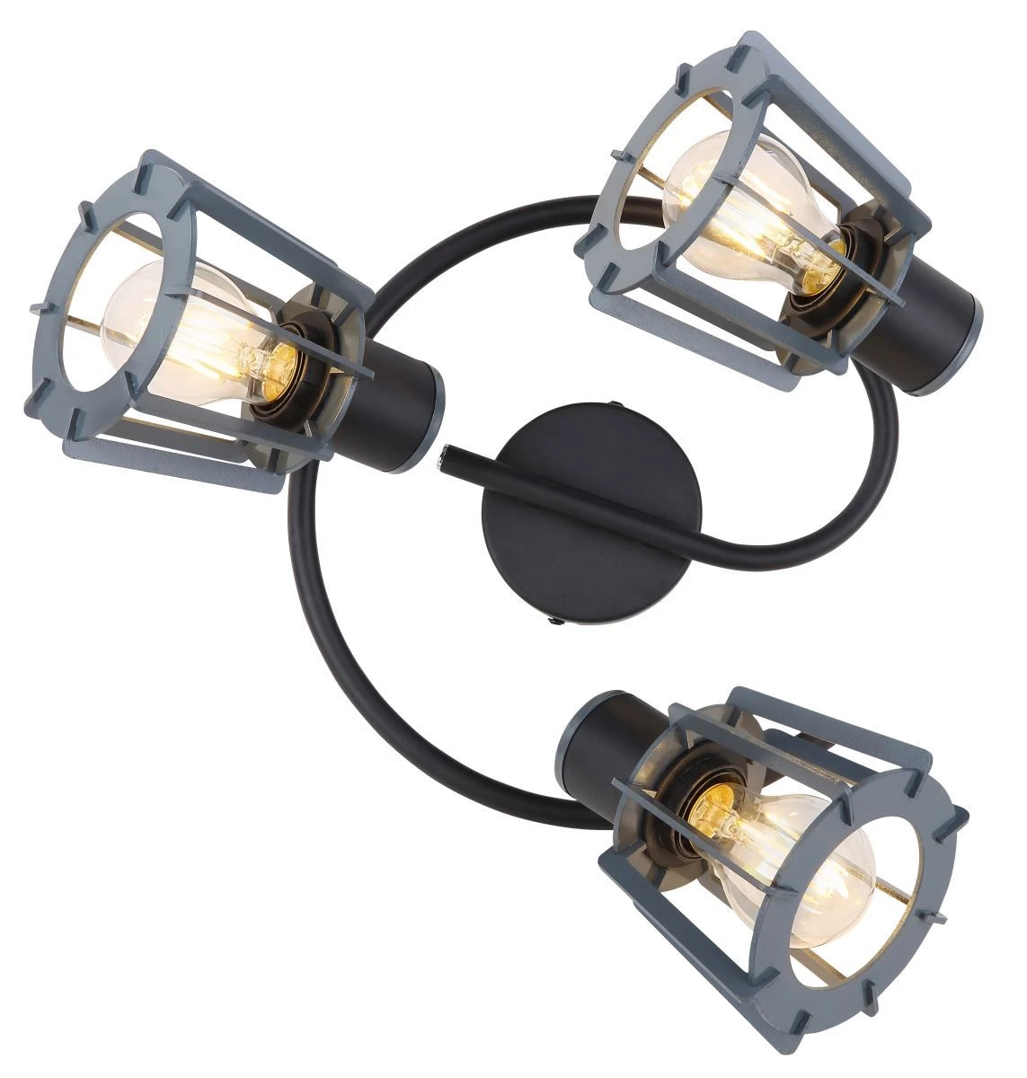 Globo Maha Deckenstrahler Schwarz Matt, Graphit 3x E27 Dimmbar 28x18cm – Bild 4