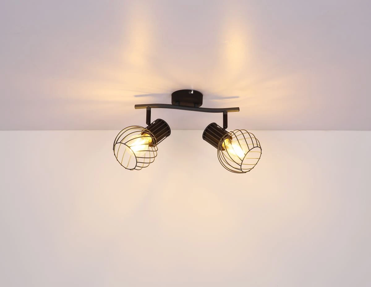 Globo Beverone Deckenstrahler Graphit 2x E27 Dimmbar 29,5x12x18,5cm – Bild 4