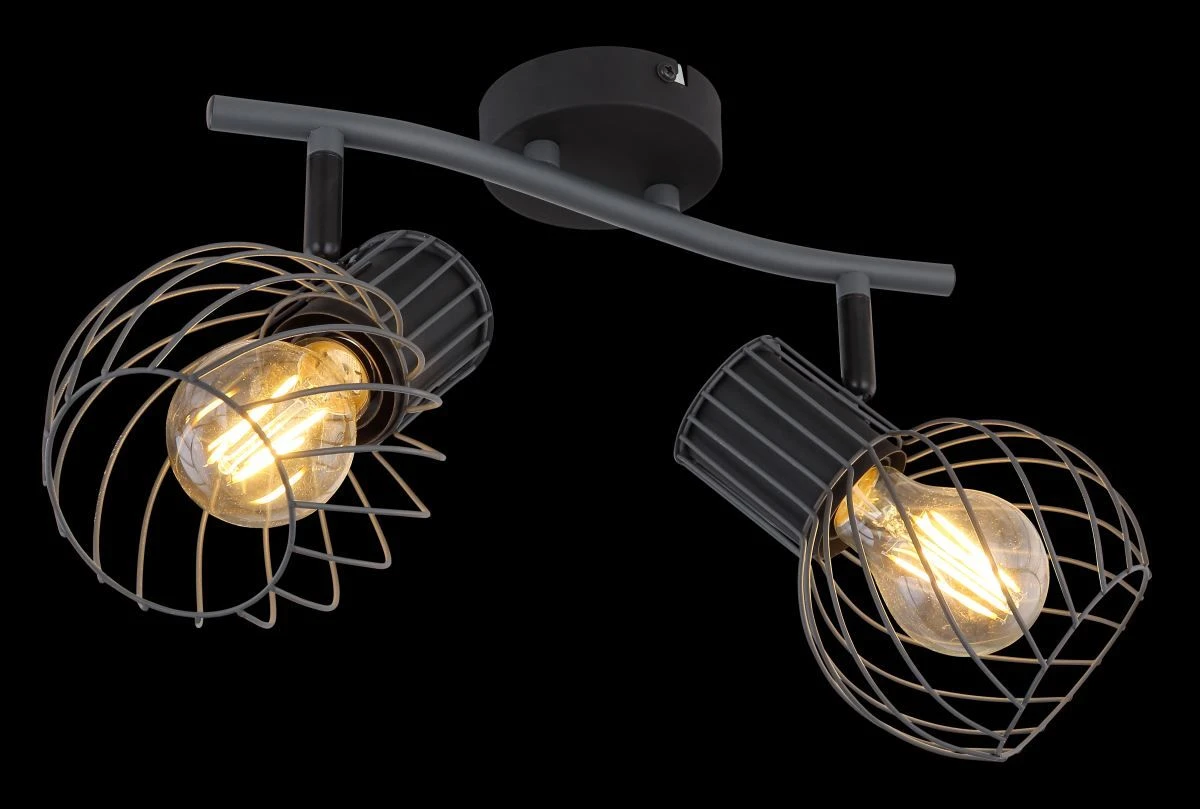 Globo Beverone Deckenstrahler Graphit 2x E27 Dimmbar 29,5x12x18,5cm