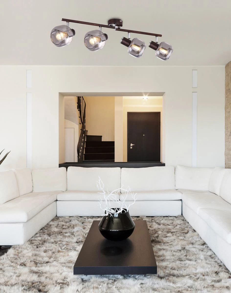 Globo Pallo Deckenstrahler Bronze, Rauch 4x E14 Dimmbar 58x10x18cm – Bild 3