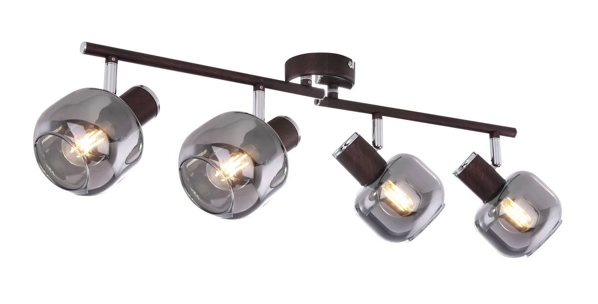 Globo Pallo Deckenstrahler Bronze, Rauch 4x E14 Dimmbar 58x10x18cm – Bild 2