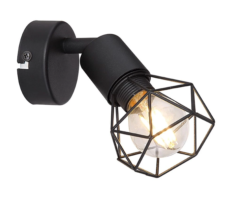 Globo Xara I Wandstrahler Schwarz E14 Dimmbar X8x13,5cm