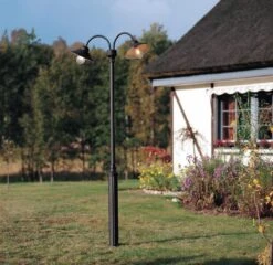 KONSTSMIDE Vega Schwarzer Leuchtenkopf 2tlg.