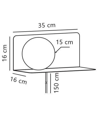 Nordlux Lilibeth Wandlampe Blau E14 Mit Ablage 35x16x16cm – Bild 4