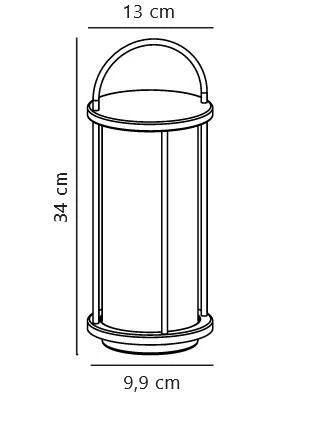Nordlux LINTON Outdoor Tischlampe Verzinkter Stahl E27 IP54 Mit Kabelschalter 13x13x32,5cm – Bild 3