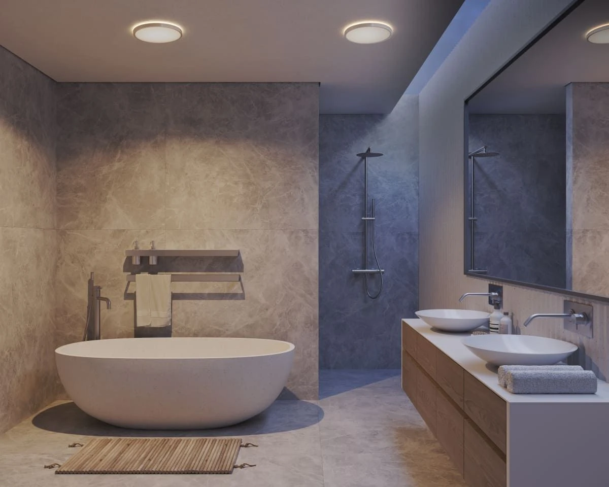 LED Deckenlampe Chrom Nordlux Oja 29 IP54 1600lm 3000/4000K Stepdimmer – Bild 8