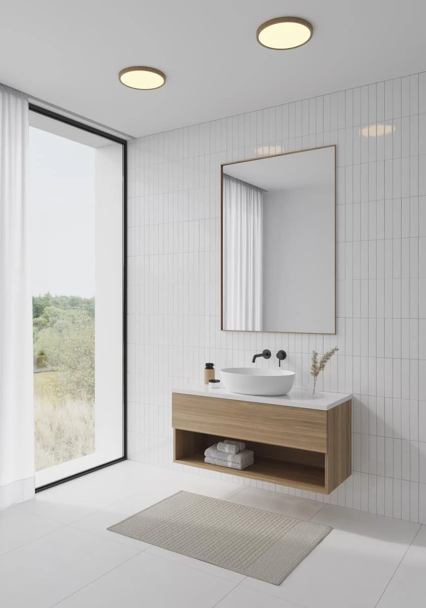 LED Deckenlampe Holzfarben Nordlux Oja 29 IP54 1600lm 2700K Dimmbar – Bild 4