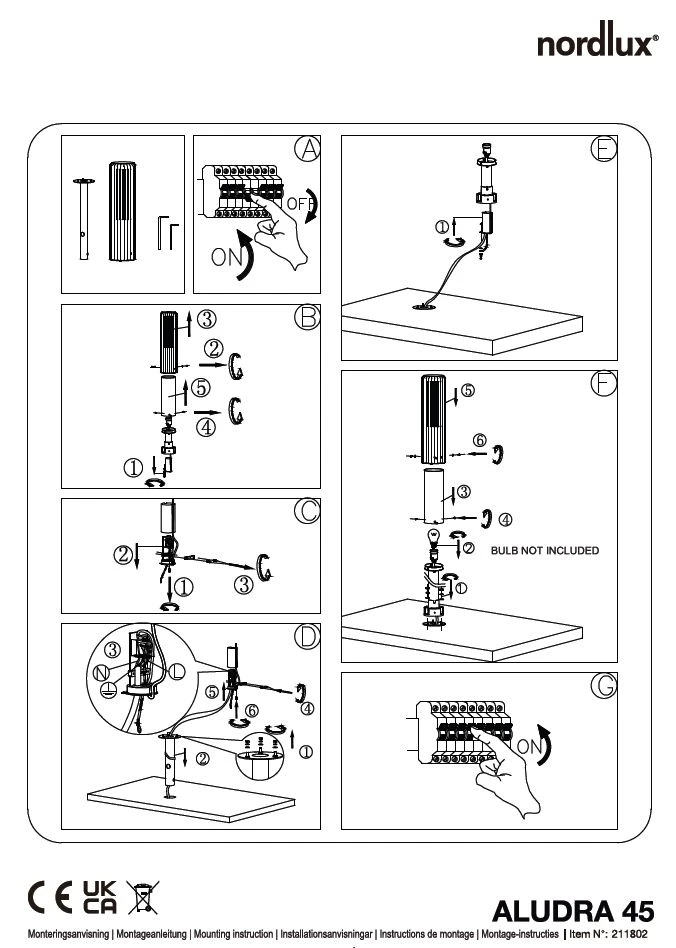 Sockelleuchte Aluminium Nordlux Aludra 45 IP54 E27 – Bild 5