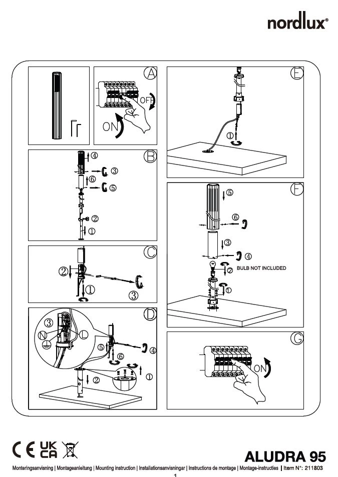 Wegeleuchte Alu Metallisch Braun Nordlux Aludra 95 IP54 E27 – Bild 5