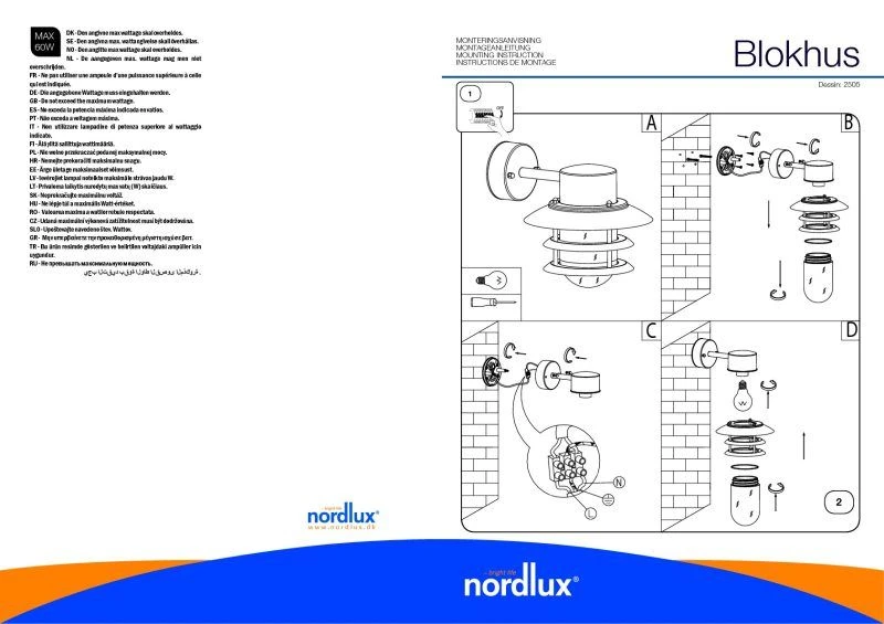 Nordlux Blokhus Down Außenwandleuchte Verzinkt – Bild 3