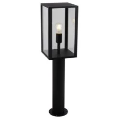 Sockelleuchte Vintage Schwarz, Klar Von Näve 20x80cm E27 IP44