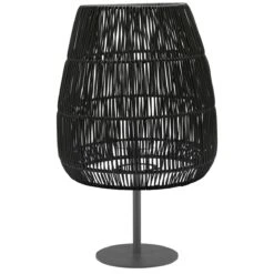 PR Home Agnar Saigon Terrassen Outdoor Stehlampe Schwarz Rattan IP44 71x38cm E27