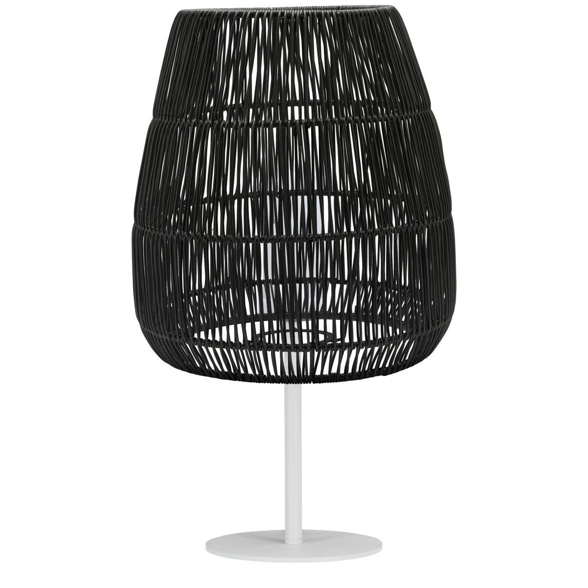 PR Home Agnar Saigon Terrassen Outdoor Stehlampe Weiß Rattan Schwarz IP44 71x38cm E27