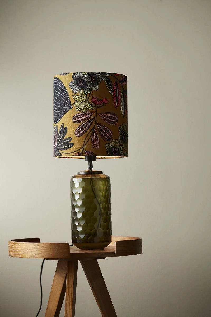 PR Home Gabby Glas Tischlampe Grün Mit Wabenmuster E27 – Bild 2