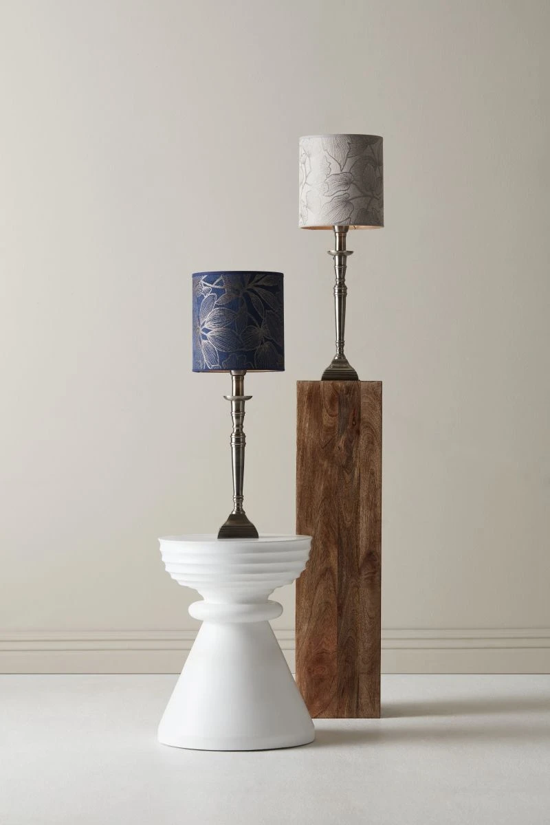 PR Home Salong Tischlampe Antik Silber E27 53x10x10cm – Bild 2