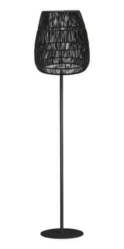 PR Home Agnar Saigon Terrassen Rattan Stehleuchte Grau Schwarz IP44 154cm E27