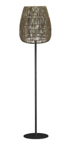 PR Home Agnar Saigon Terrassen Rattan Stehleuchte Grau Beige IP44 154cm E27