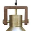 Hochwertige Vintage Hängelampe Aus Holz U. Metall Gold PR Home Ashby 19cm E27 Dimmbar