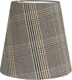 Lampenschirm Textil Grau Kariert PR Home Cia E27 20x19cm