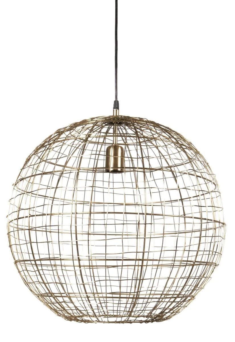 Metallkorb Hängelampe Gold Farbend PR Home Corby 46cm E27