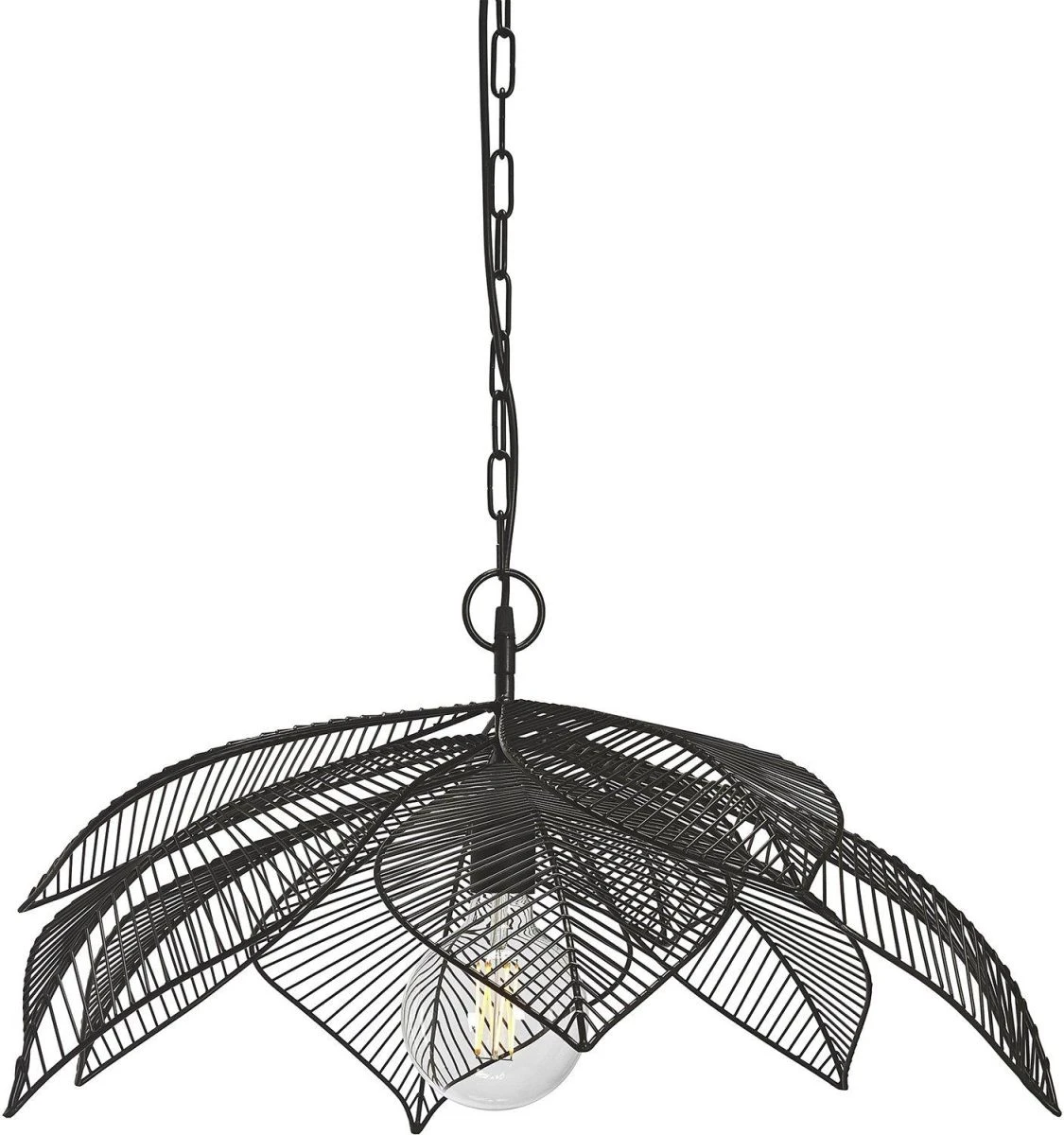 Pendelleuchte Im Blatt Jungle Design Aus Metall Schwarz PR Home Elm 70cm E27 3737003 – Bild 2