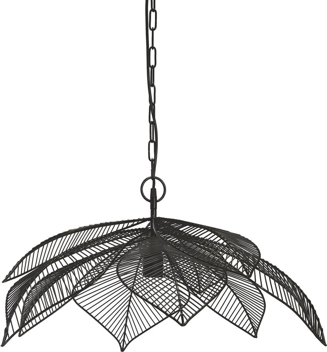Pendelleuchte Im Blatt Jungle Design Aus Metall Schwarz PR Home Elm 70cm E27 3737003