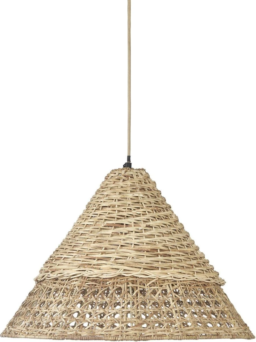 Rattan Hängelampe Aus Geflochtenen Naturmaterial PR Home Pune 50cm E27