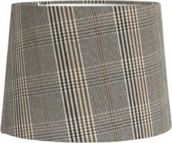 Lampenschirm Textil Grau Kariert PR Home Sofia E27 20x15,5cm