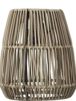 Lampenschirm Rattan Für Außen Grau Beige PR Home Saigon 18cm Für E27 Pendelaufhang