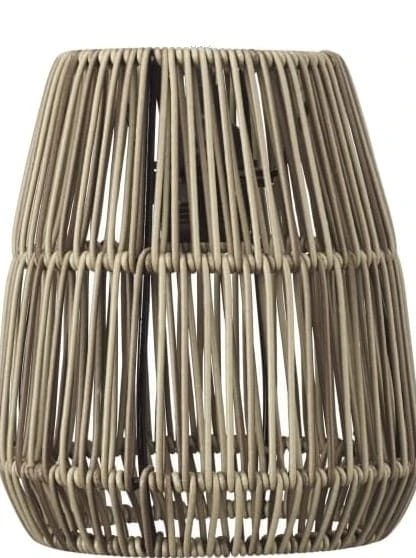 Lampenschirm Rattan Für Außen Grau Beige PR Home Saigon 18cm Für E27 Pendelaufhang