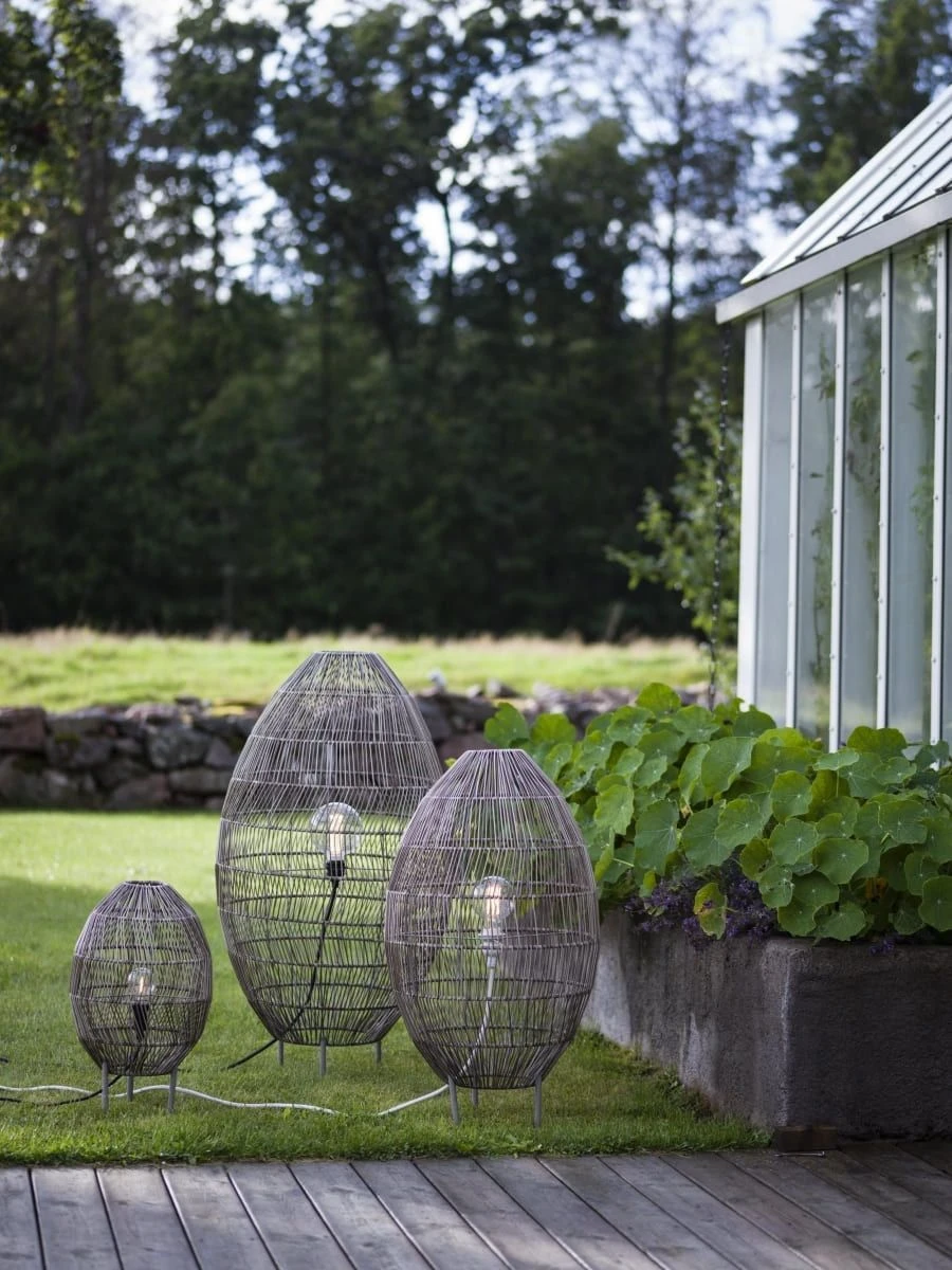 Terrassen Stehleuchte Inkl. 2,5m Kabel PR Home Hanoi 100x55cm Kunststoff Rattan Natur Braun – Bild 2