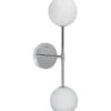 PR Home Sigma D Wandlampe In Kugelform Chrom Opal 2x G9 49x12x19cm
