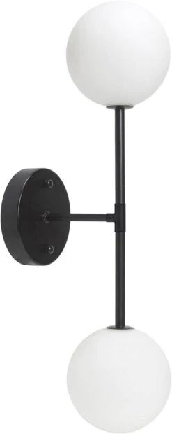 PR Home Sigma S Wandlampe In Kugelform Schwarz 2x G9 49x12x19cm