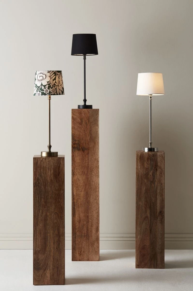 PR Home Liam Schmale Fensterbank Tischlampe Chrom Textilschirm Weiß E27 59x20x20cm – Bild 3