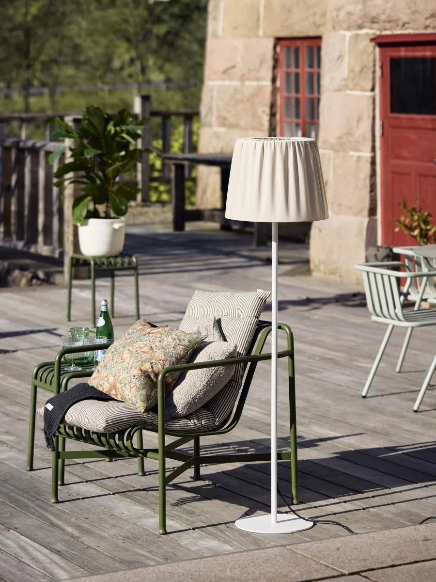 PR Home Agnar Terrassen Outdoor Stehlampe Textil Beige IP44 156x40cm E27 – Bild 3