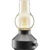 PR Home Glimt LED Akku-Tischleuchte Im Vintage Öllampe Look Schwarz IP44 21,3x12,8x12,8cm