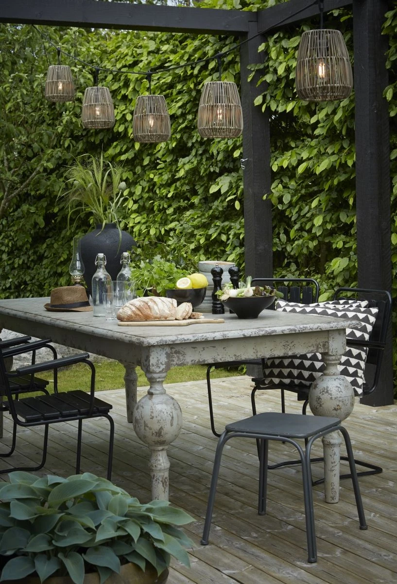 PR Home Flex Out Saigon 18cm Sommer Lichterkette Grau Beige IP44 5x E27 6,5m – Bild 2