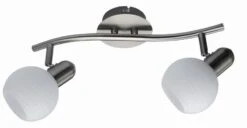 Rabalux Aurel Wand & Deckenspot 2x E14 Satin Chrom, Weiß Gestreift