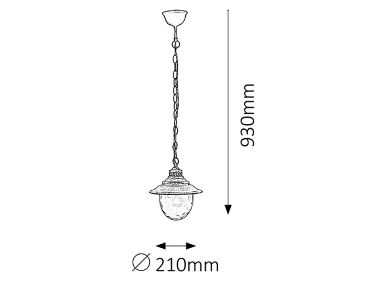 Rabalux Barcelona Außen Pendelleuchte 1x E27 Antik Gold – Bild 3